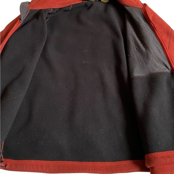 Timberland Full Zip Fleece Jacket Men's Size L Burnt Orange High Neck Zip Pocket - Picture 10 of 16